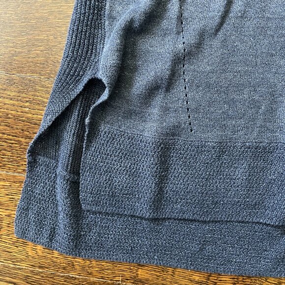 Vince V-neck Sheer Sweater-Blue-Silk/Cashmere Blend-Size Medium - Picture 4 of 7